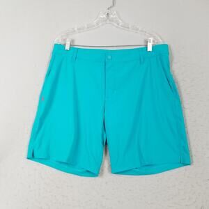 Rhone Shorts Mens 34 Turquoise Stretch Performance Golf Nylon Elastane